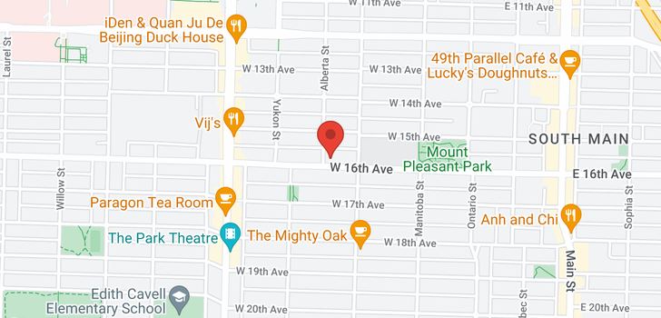 map of 277 W 16TH AVENUE